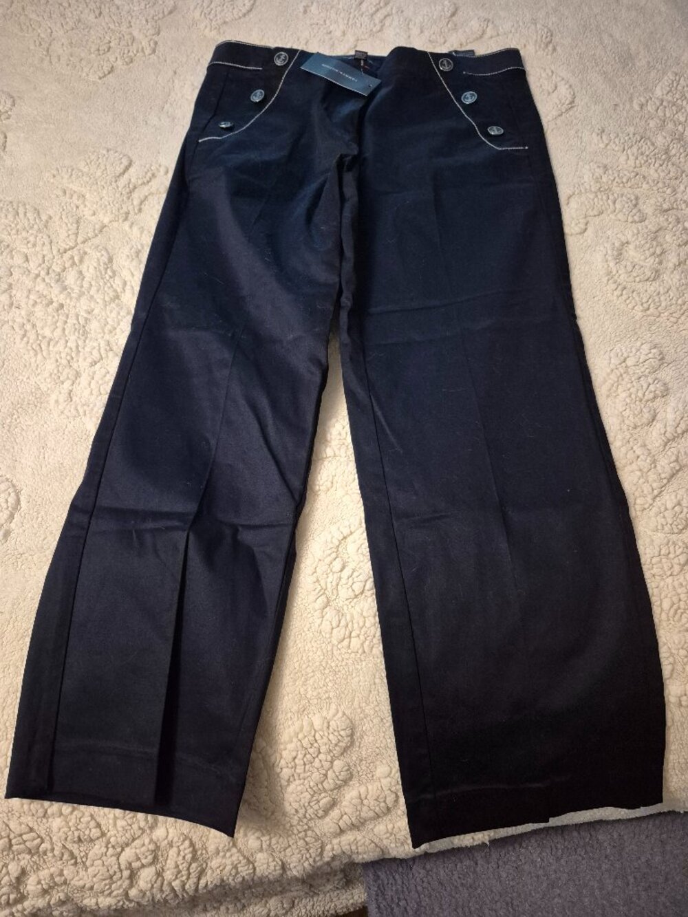 NWT Tommy Hilfiger Navy Blue Cotton Sailor Trousers (8)